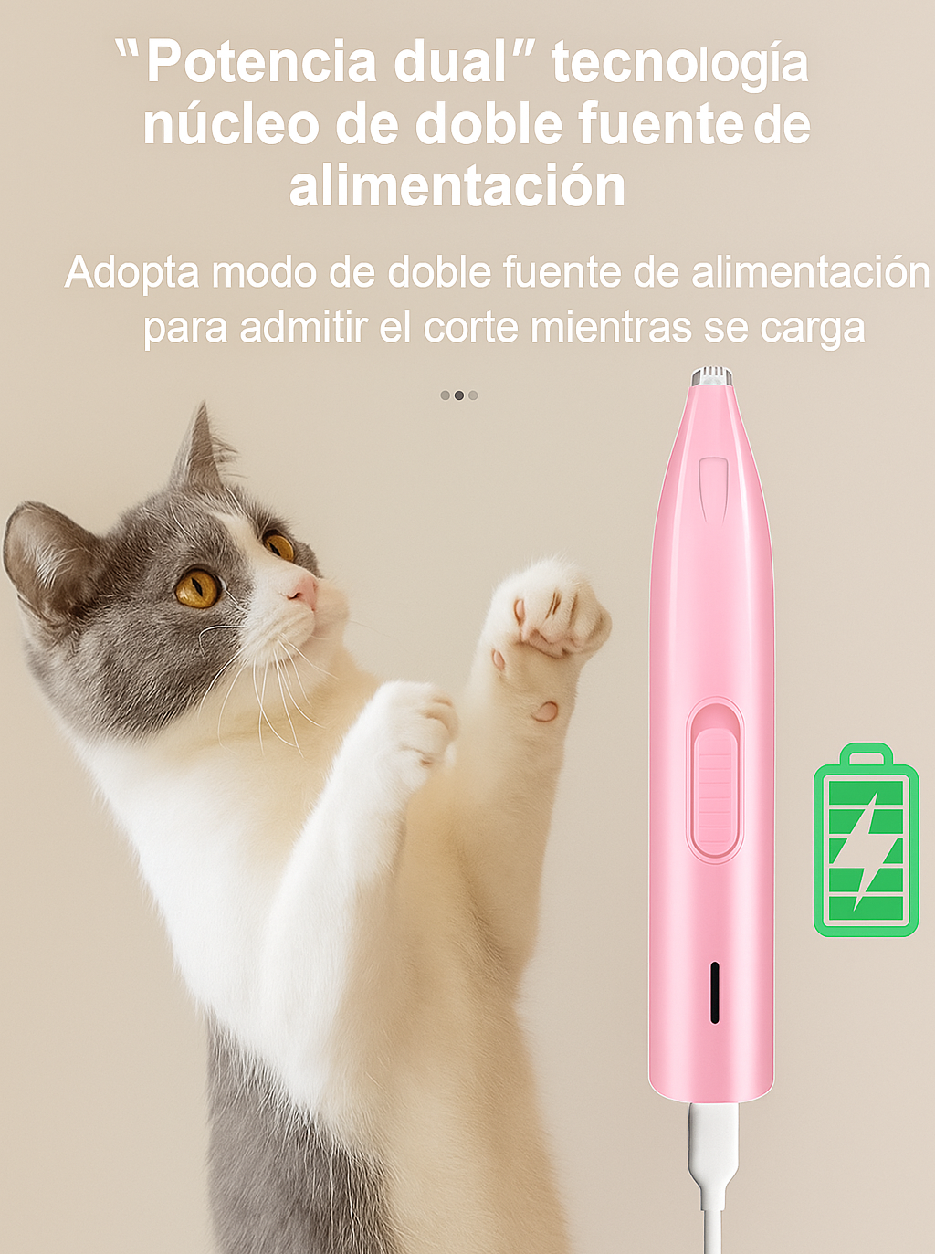 Recortador eléctrico para vello de mascota